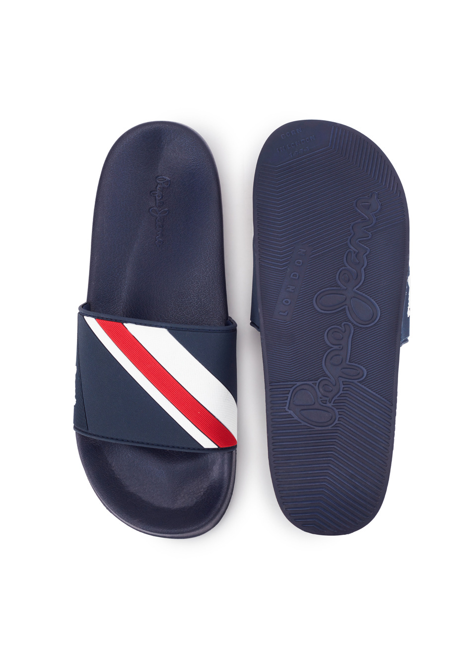 Navy Lightweight Textured Beach Slides, , large image number 4