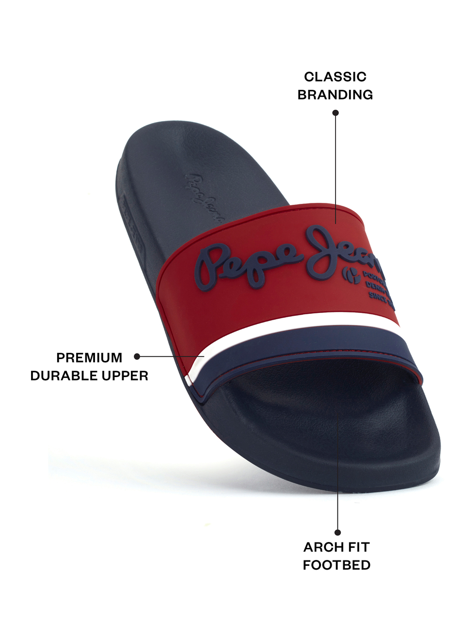 Red Lightweight Graphic Print Beach Slides, , large image number 1