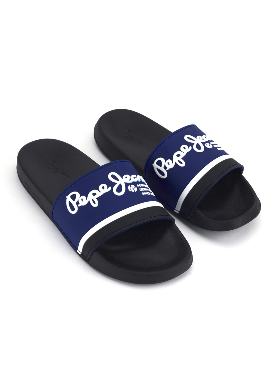 Navy Lightweight Graphic Print Beach Slides, , large image number 2