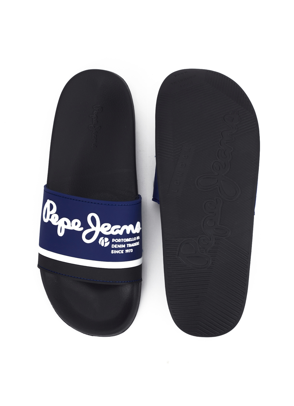 Navy Lightweight Graphic Print Beach Slides, , large image number 3