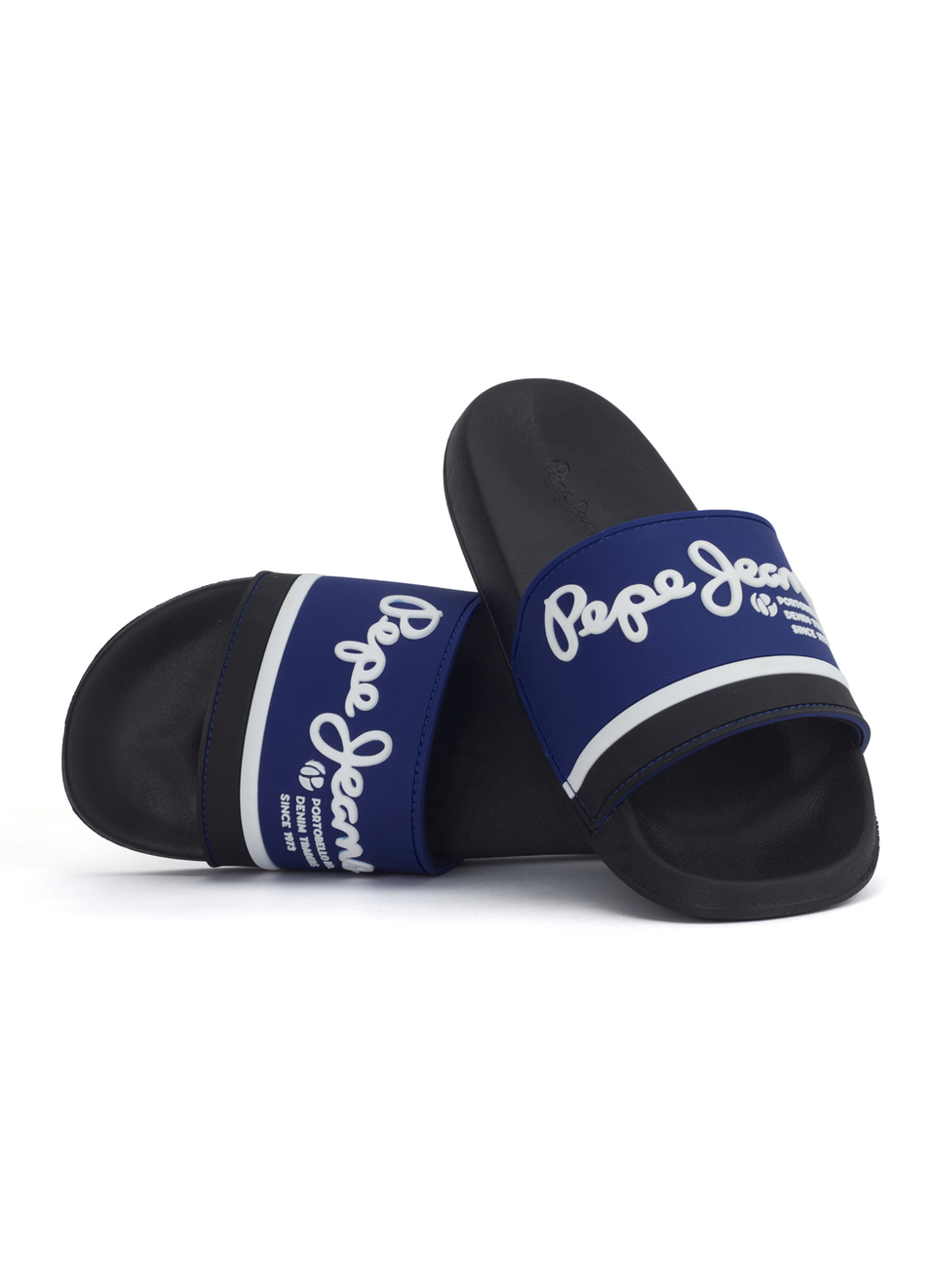 Navy Lightweight Graphic Print Beach Slides, , large image number 4