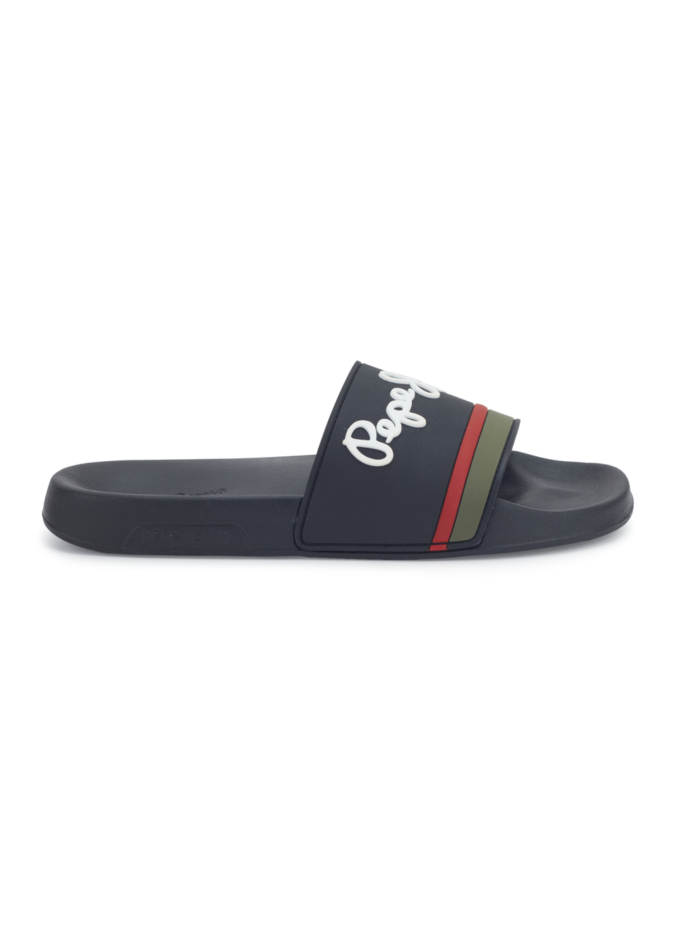 Black Lightweight Graphic Print Beach Slides, , large image number 5