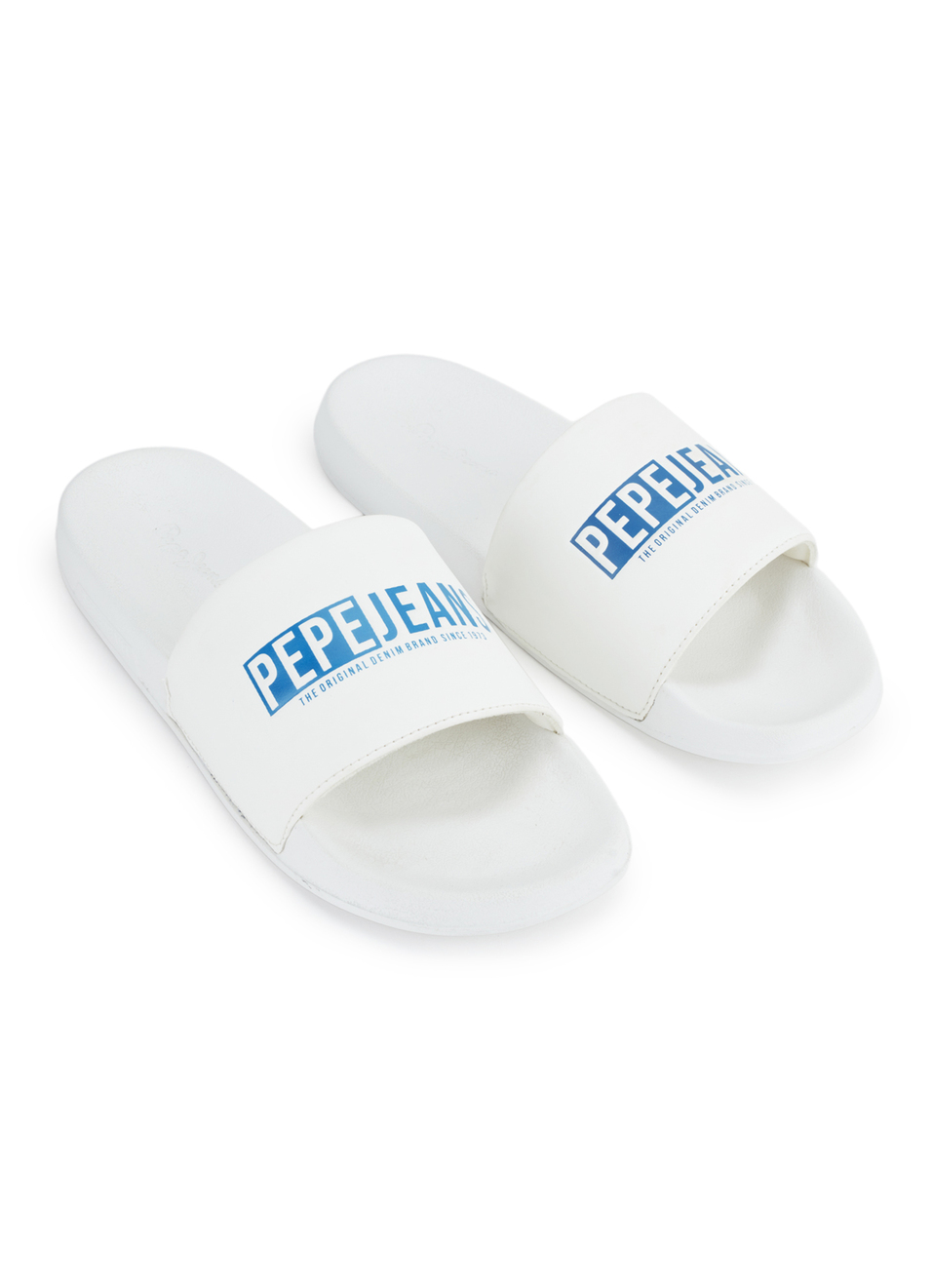 White Logo Printed Anti-skid Beach Slides, , large image number 2