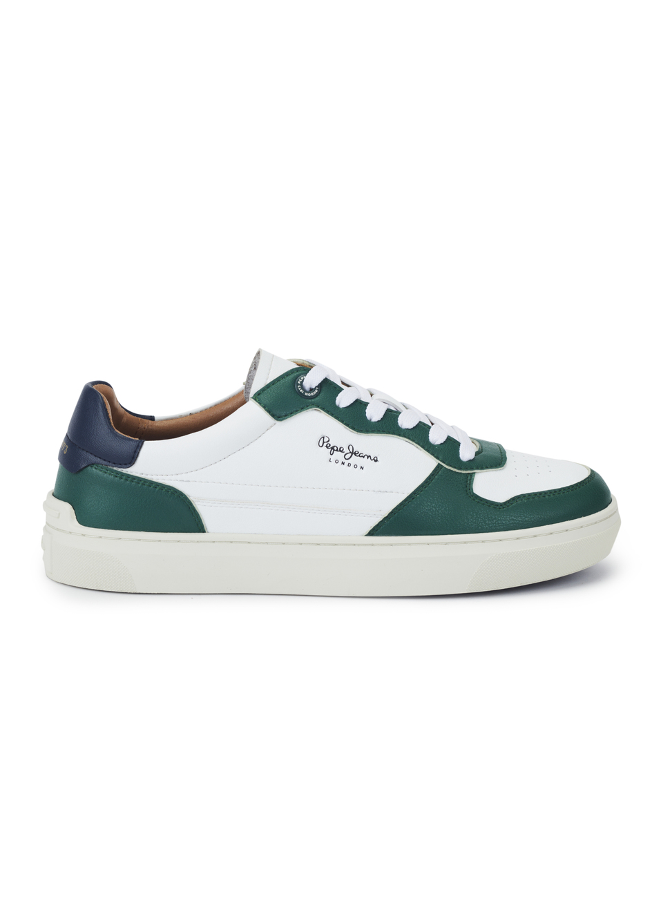 Men White & Green Pu Sneakers With Comfort Foam Insole, , large image number 5