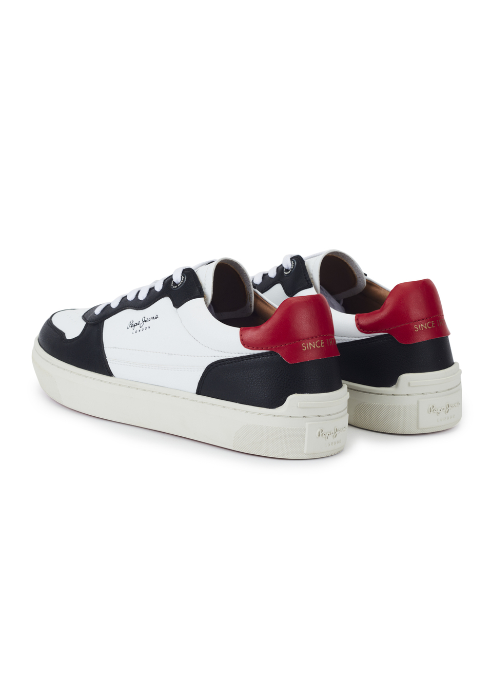 Men Black & White Pu Sneakers With Comfort Foam Insole, , large image number 3