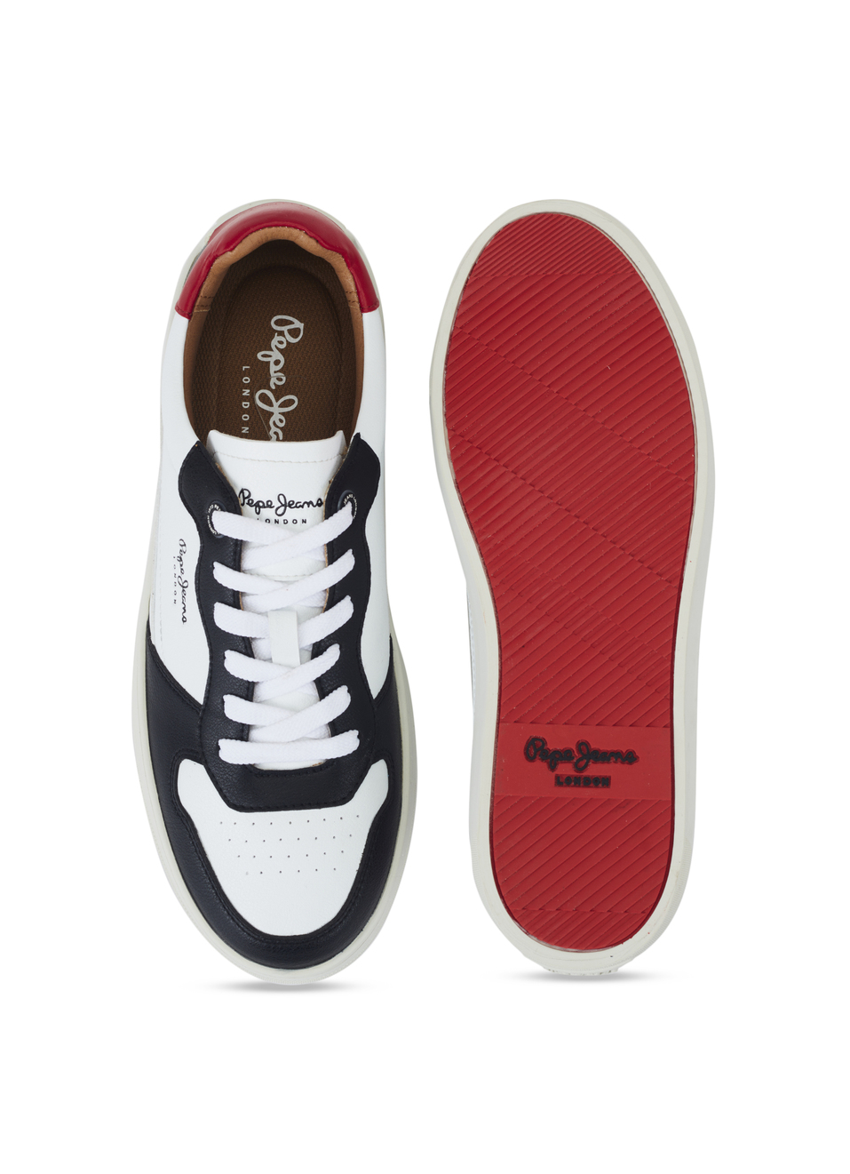 Men Black & White Pu Sneakers With Comfort Foam Insole, , large image number 4