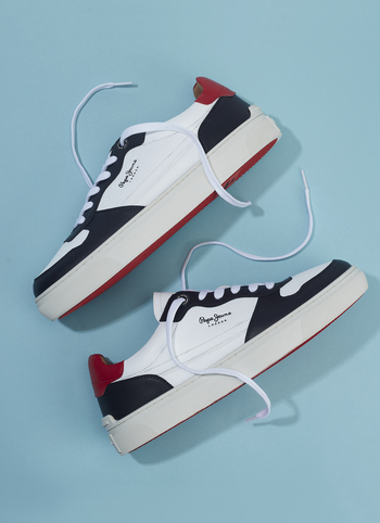 Men Black & White Pu Sneakers With Comfort Foam Insole