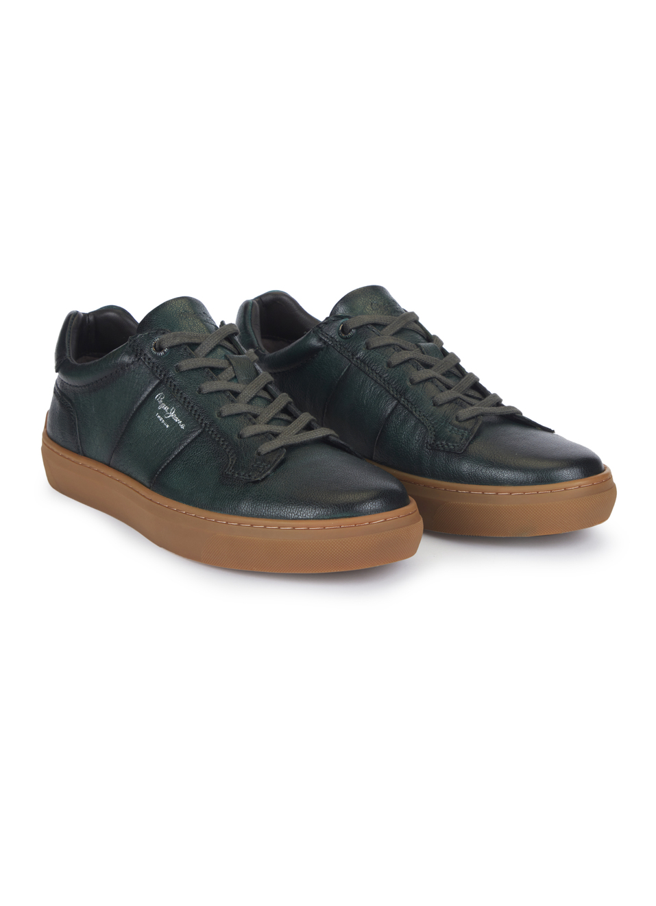 Men Green Premium Leather Sneakers, , large image number 2