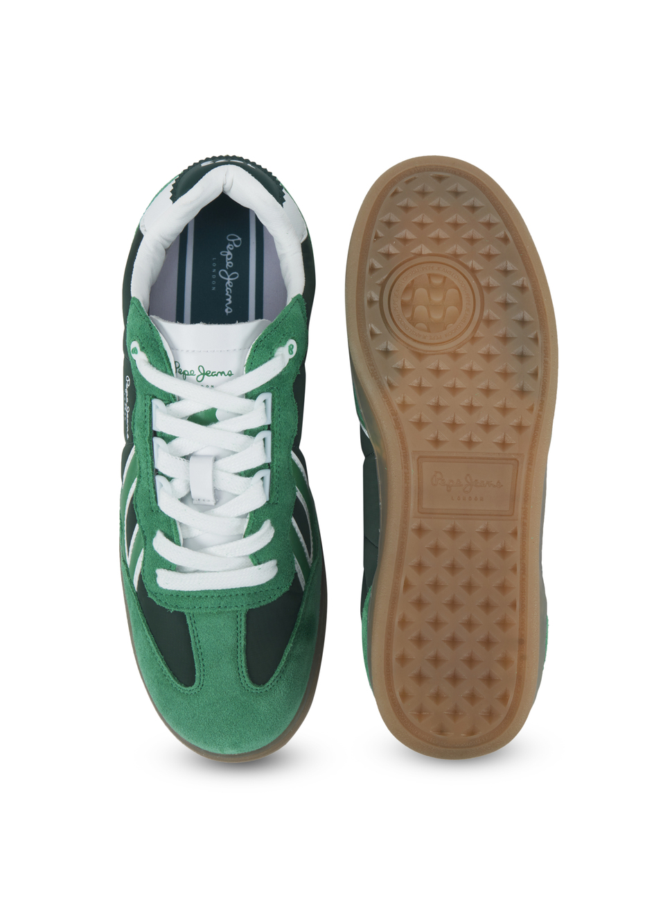 Men Dual-tone Green Retro Sneakers, , large image number 4