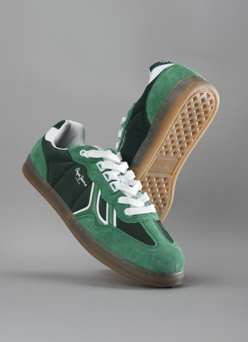 Men Dual-tone Green Retro Sneakers