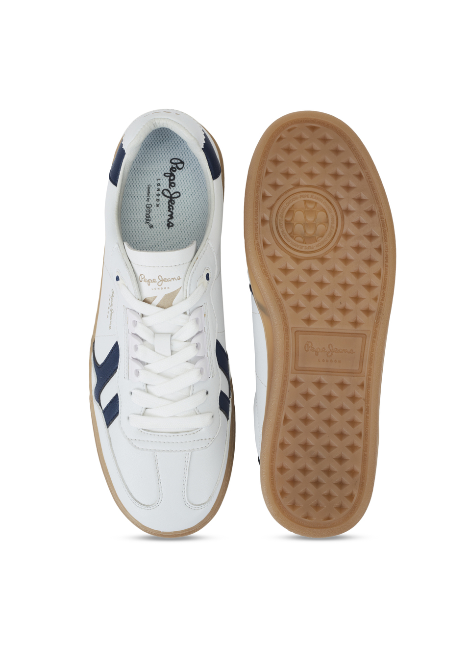 Men White Recycled Pu Leather Sneakers With Ortholite Insole, , large image number 4