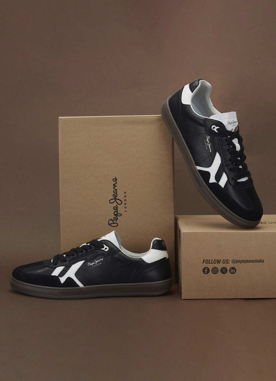 Men Black Premium Suede & Recycled Leather Sneakers With Ortholite Insole, , large image number 0