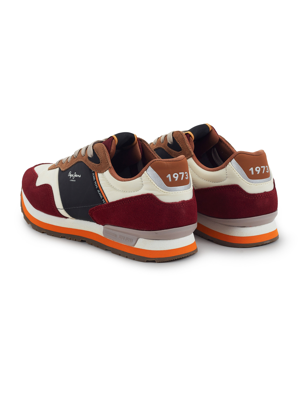 Men Red Color Block Sneakers, , large image number 3