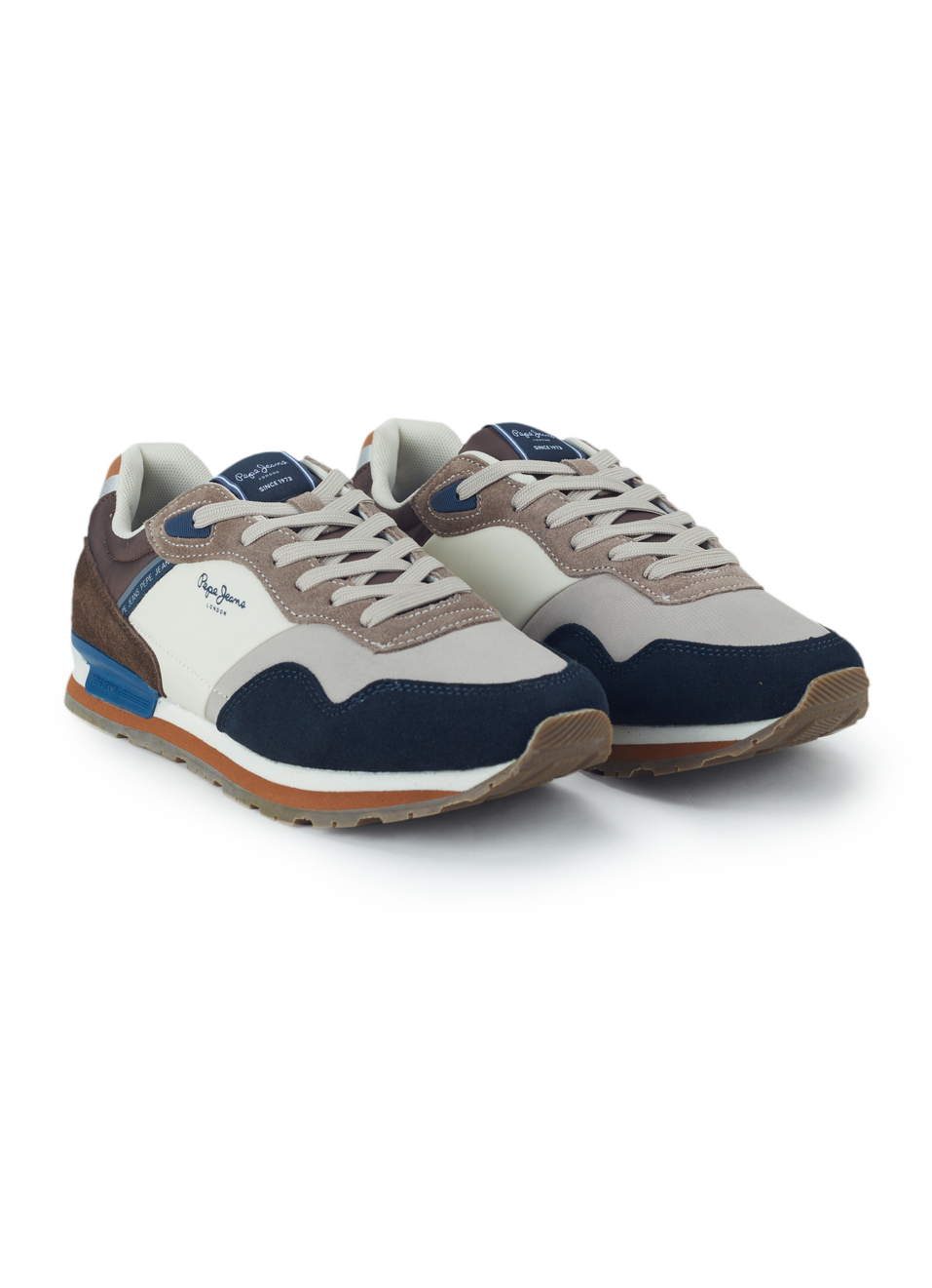 Men Navy Color Block Sneakers, , large image number 2