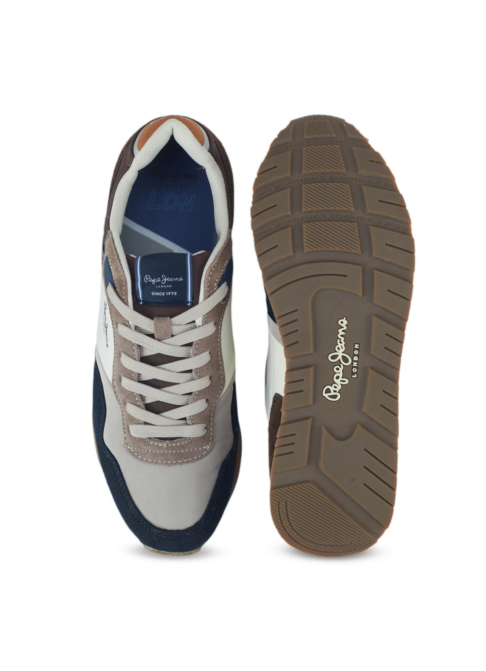 Men Navy Color Block Sneakers, , large image number 4