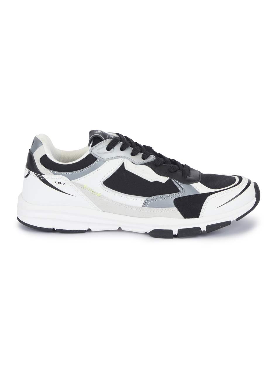 Men Black Pu & Suede Leather Chunky Sneakers, , large image number 5