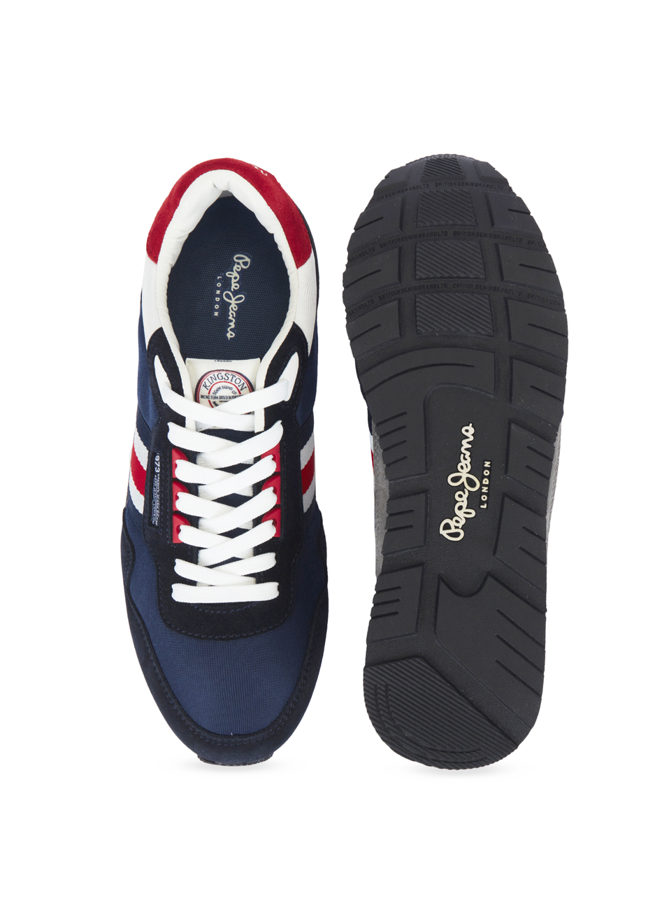 Men Navy Retro Inspired Sneakers, , large image number 4