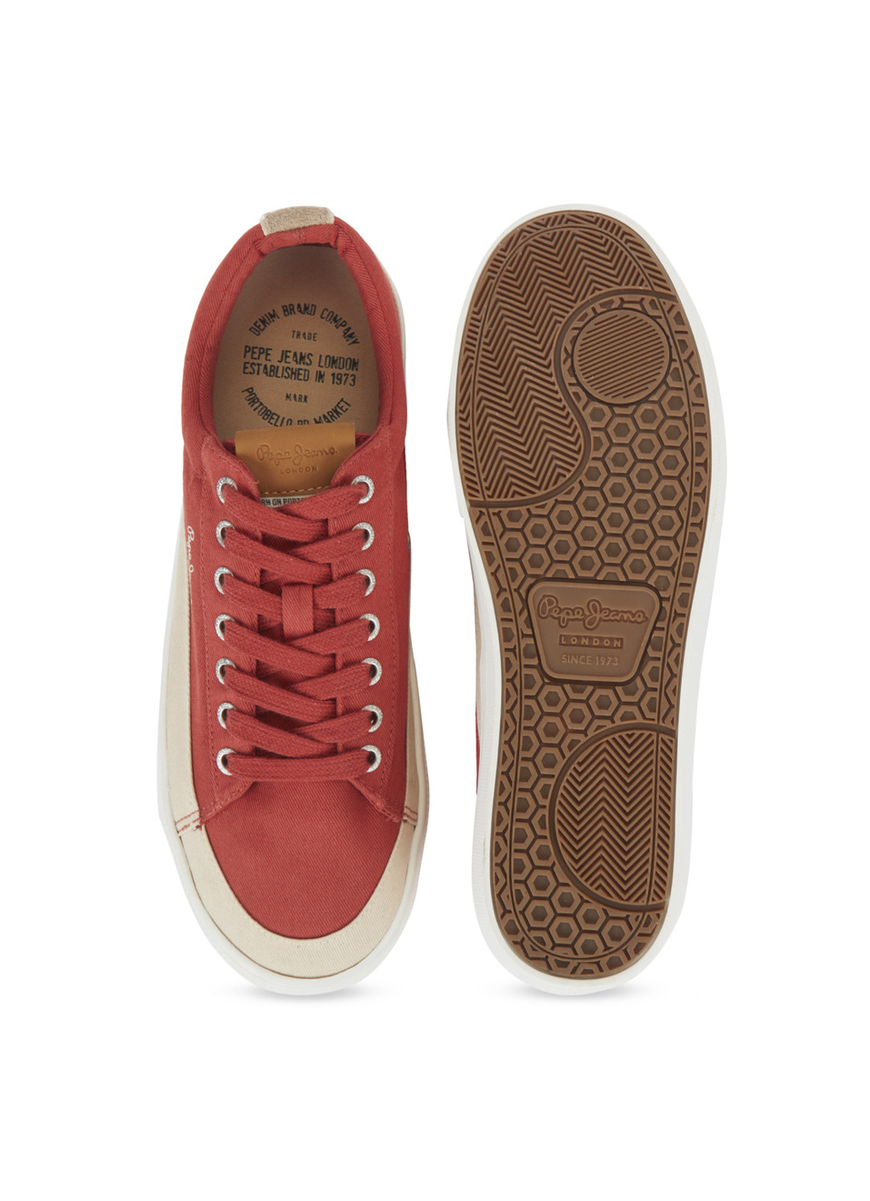 Men Orange & Beige Colorblock Casual Sneakers, , large image number 4