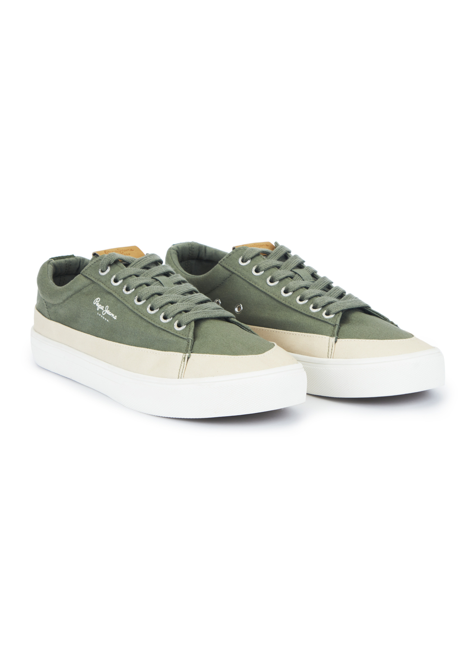 Men Green & Beige Colorblock Casual Sneakers, , large image number 2