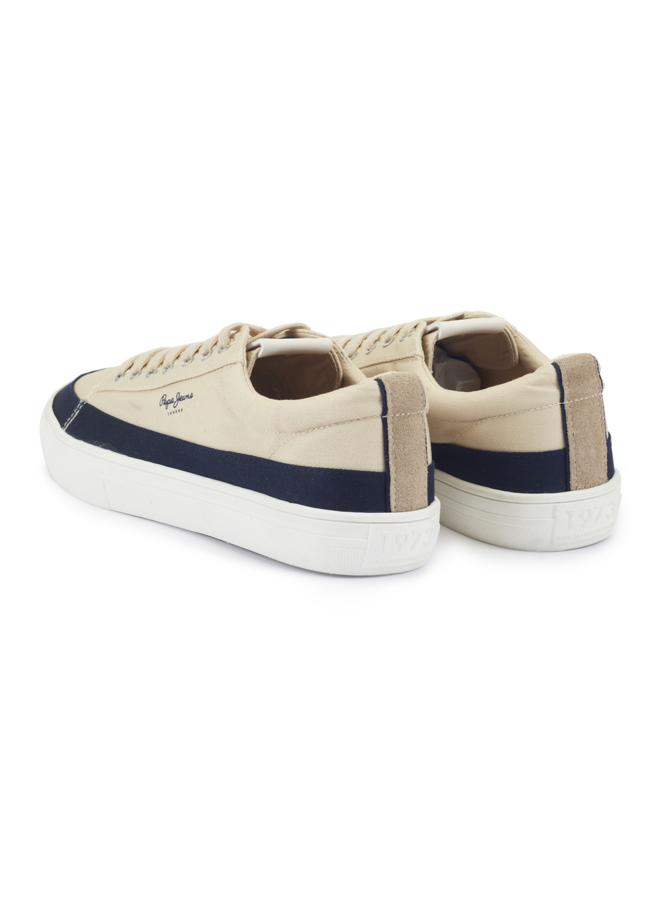 Men Beige & Navy Colorblock Casual Sneakers, , large image number 3