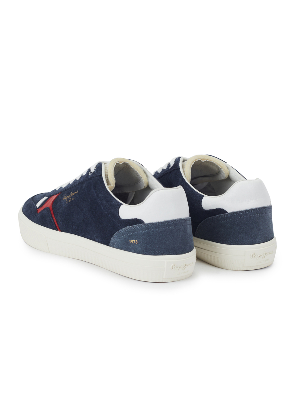 Men Navy Blue Suede Leather Sneakers With Anti-skid Rubber Sole, , large image number 3