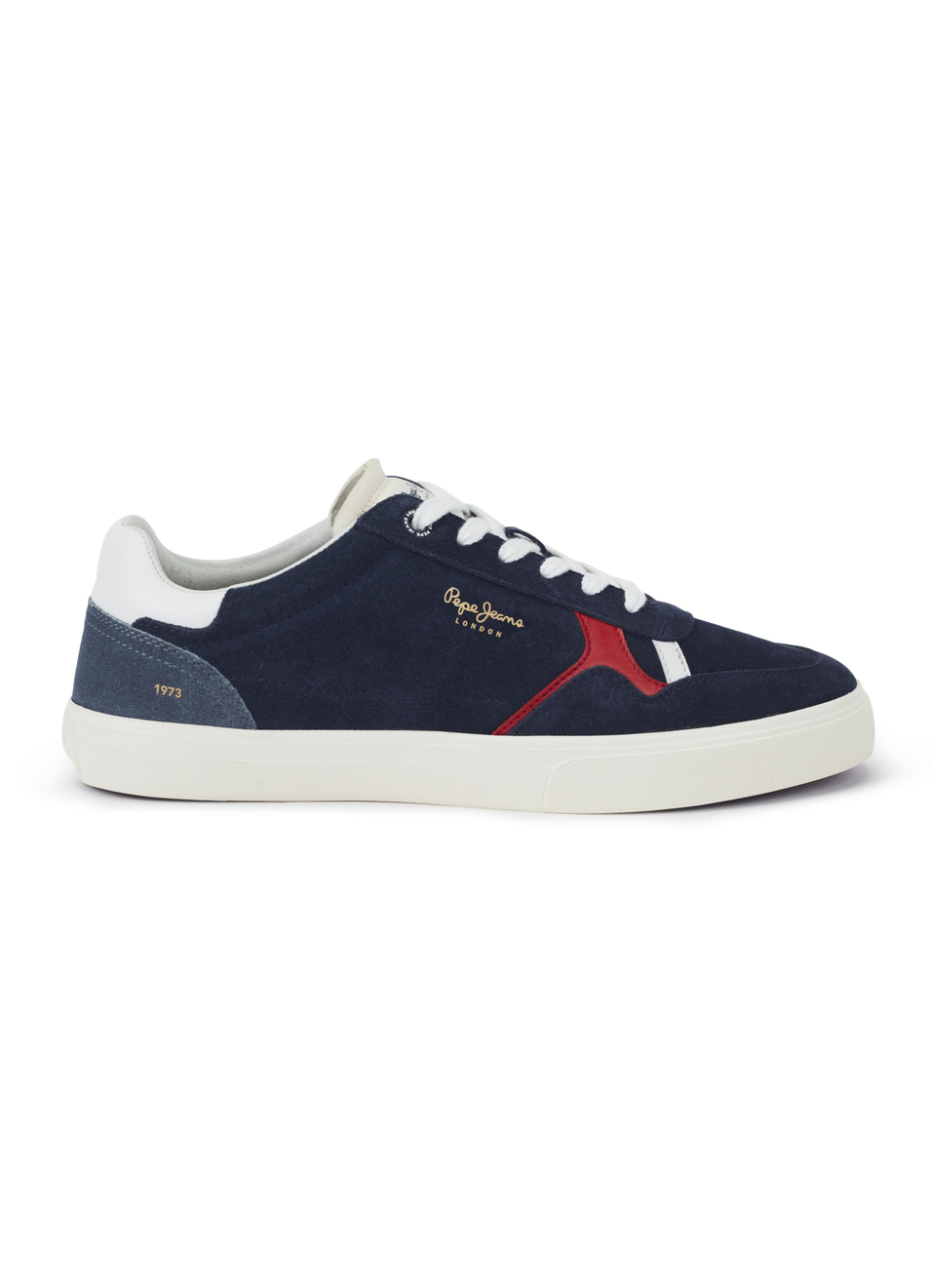 Men Navy Blue Suede Leather Sneakers With Anti-skid Rubber Sole, , large image number 5