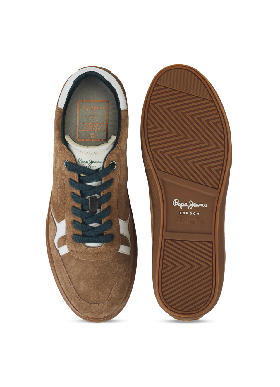 Men Brown Suede Leather Sneakers With Anti-skid Rubber Sole, , large image number 4