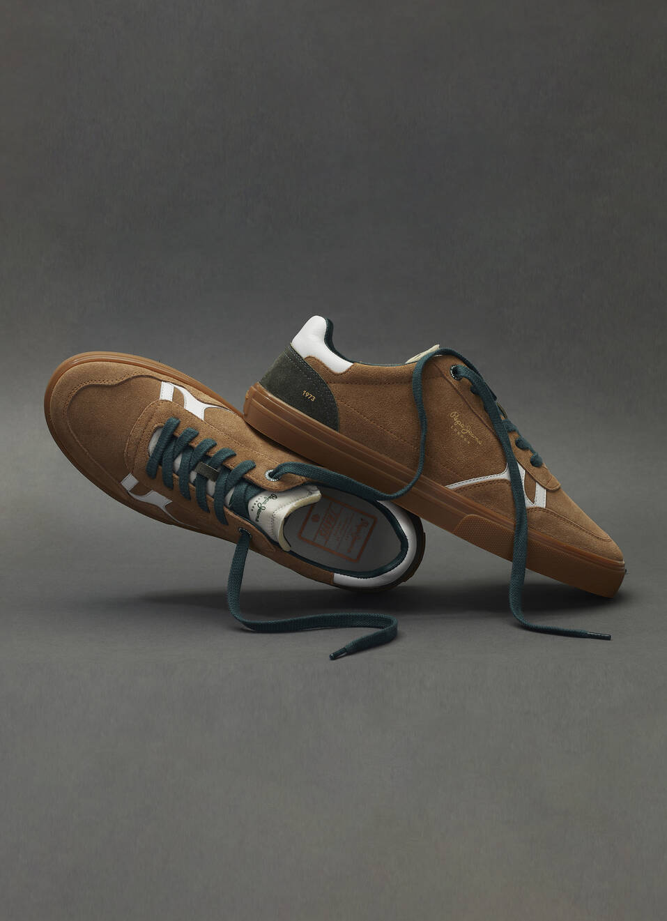 Men Brown Suede Leather Sneakers With Anti-skid Rubber Sole, , large image number 0