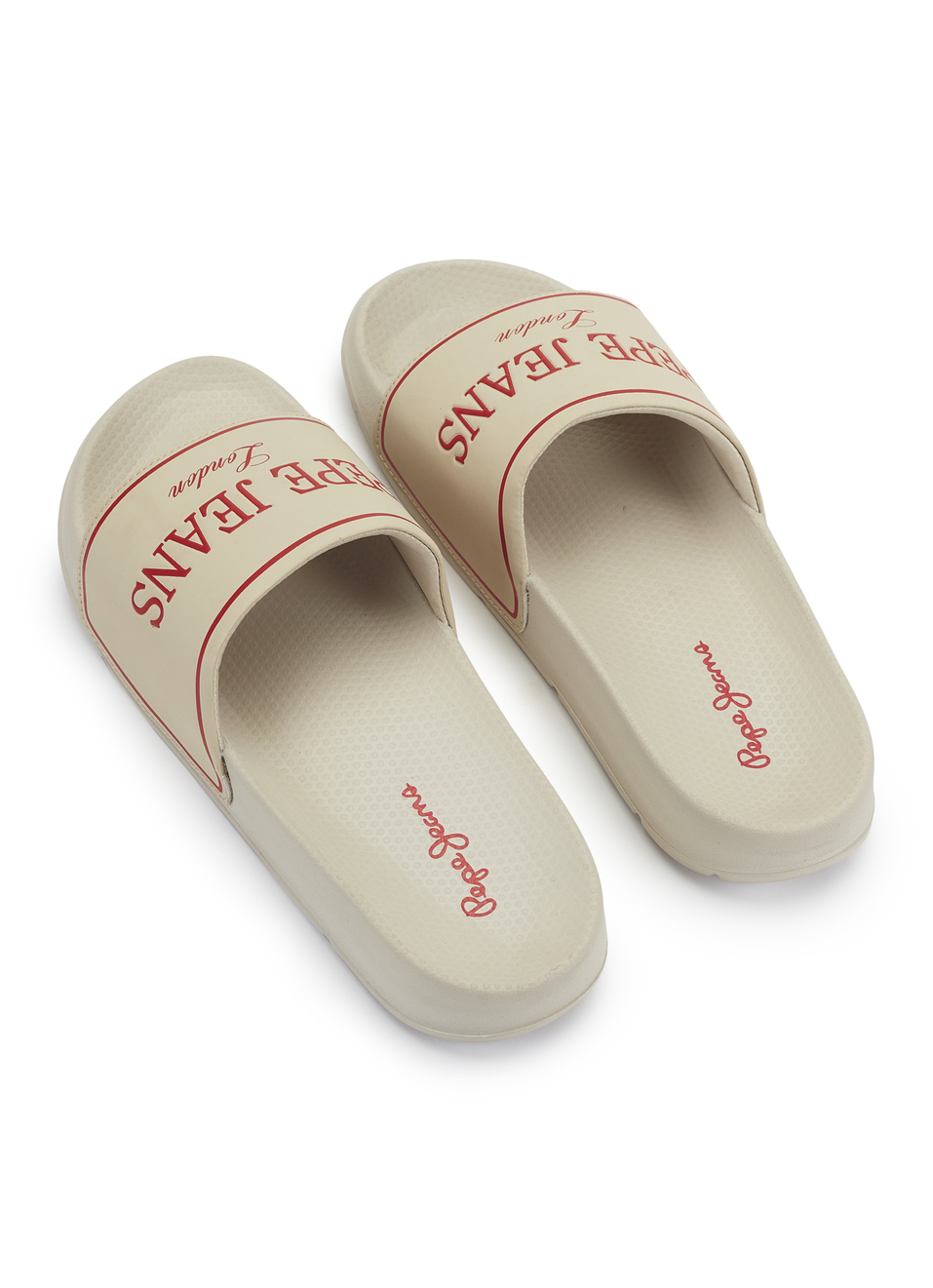 Men Beige Logo Print Anti Skid Sliders, , large image number 3