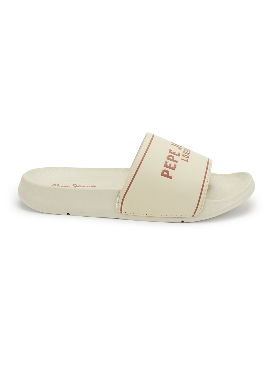 Men Beige Logo Print Anti Skid Sliders, , large image number 5