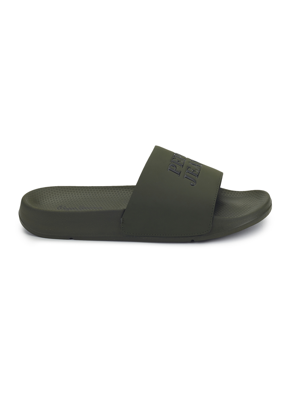 Men Olive Green Logo Print Anti Skid Sliders, , large image number 5