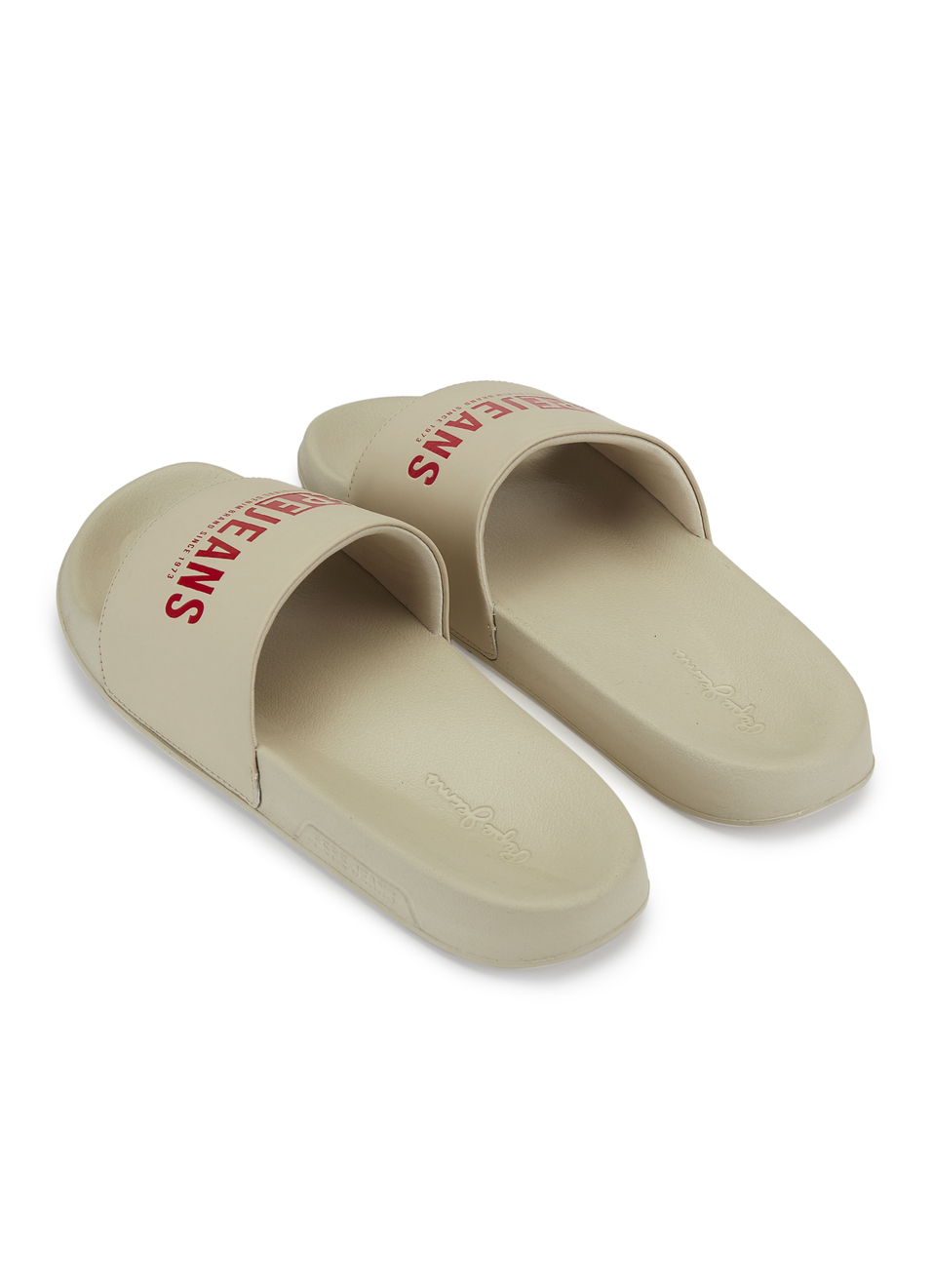 Men Beige Logo Printed Arch Fit With Anti-skid Beach Slides, , large image number 3