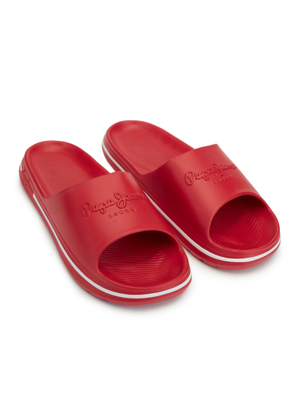 Men Red Classic Logo Lightweight Slides, , large image number 2