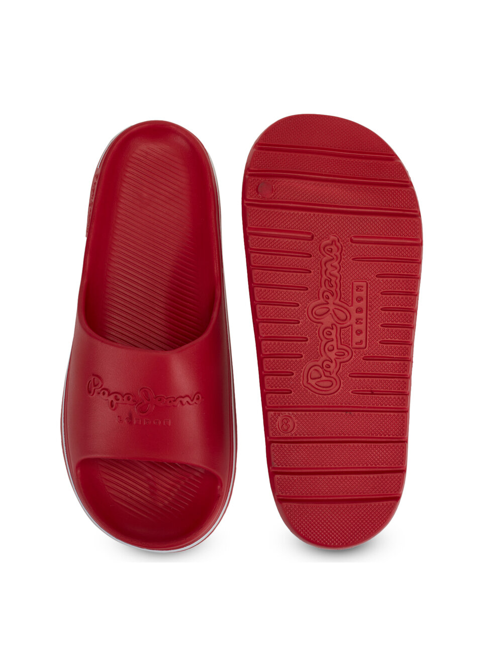 Men Red Classic Logo Lightweight Slides, , large image number 4