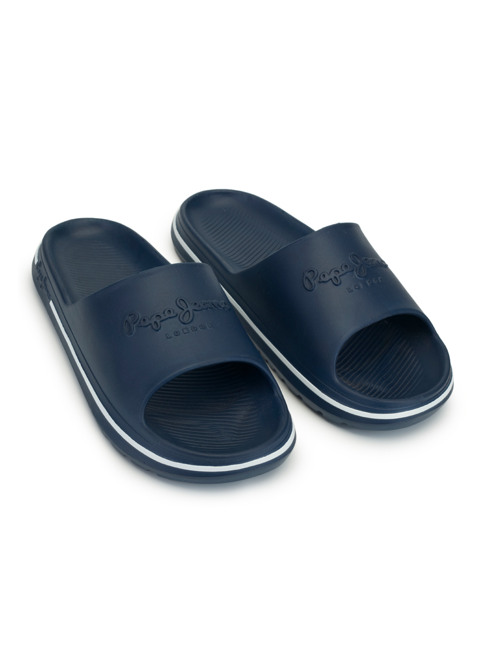 Men Navy Classic Logo Lightweight Slides, , large image number 2