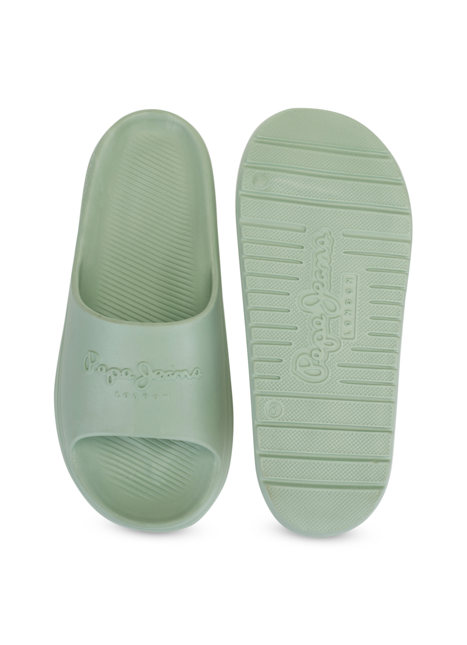 Men Pistachio Green Classic Logo Lightweight Slides, , large image number 4