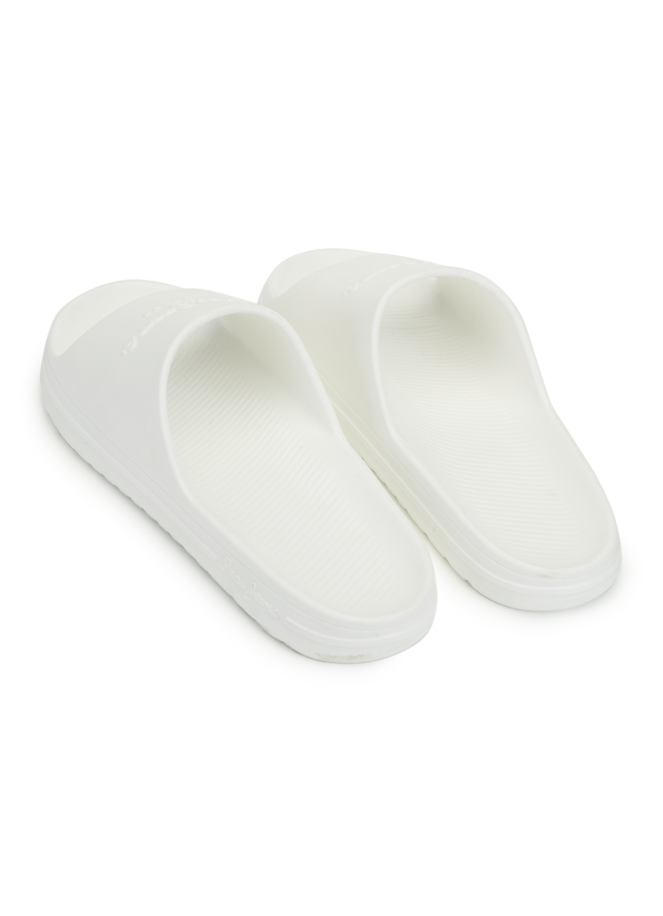Men White Classic Logo Lightweight Slides, , large image number 3