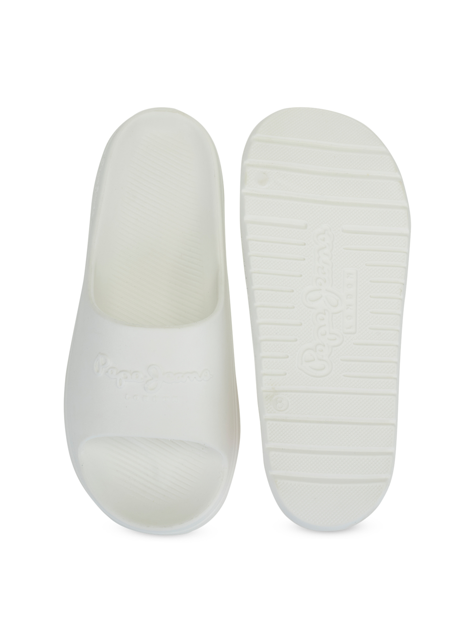 Men White Classic Logo Lightweight Slides, , large image number 4