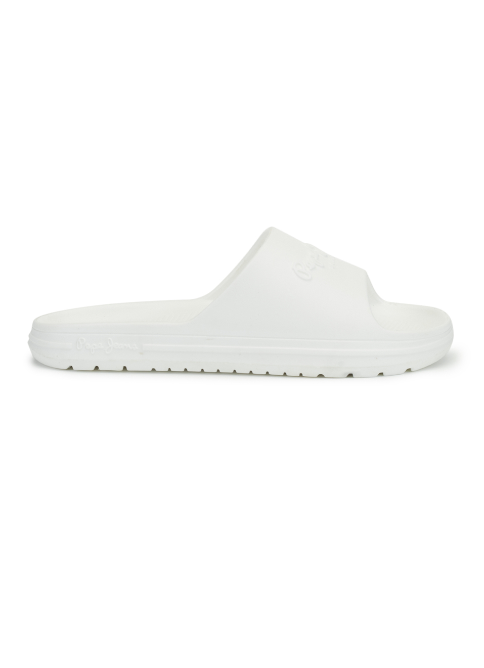 Men White Classic Logo Lightweight Slides, , large image number 5