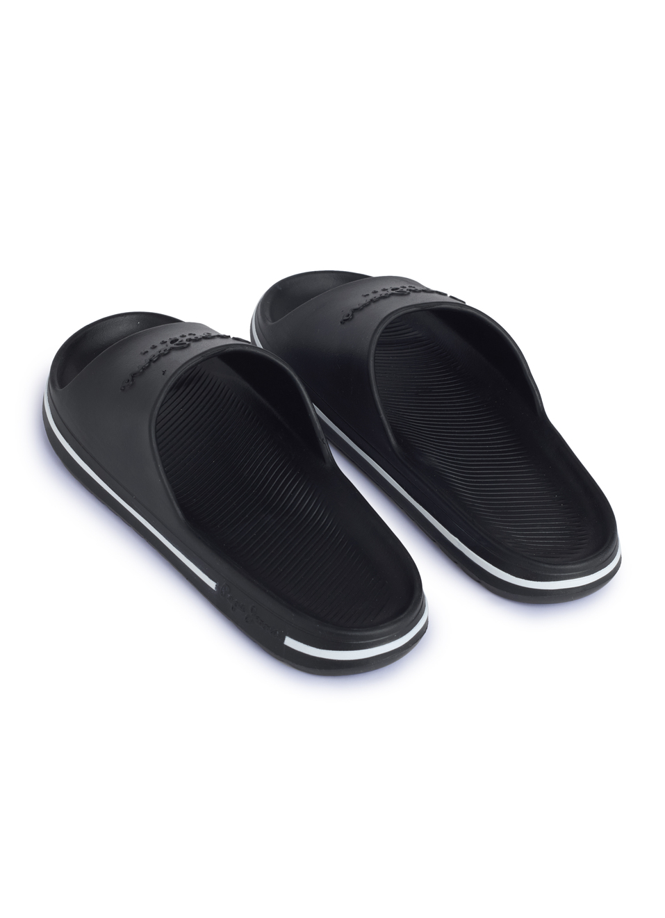 Men Black Classic Logo Lightweight Slides, , large image number 3