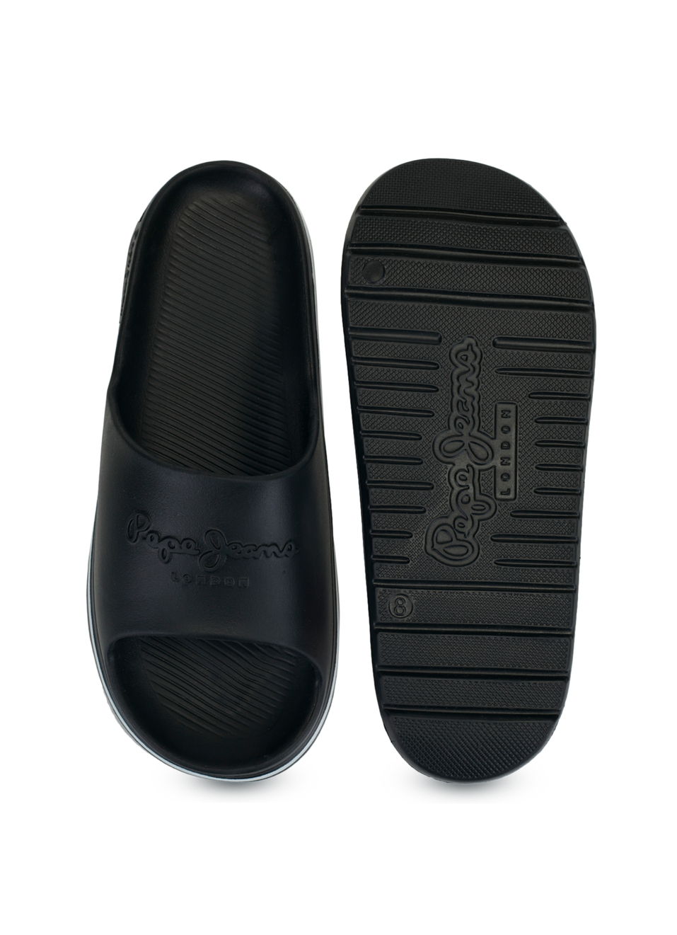 Men Black Classic Logo Lightweight Slides, , large image number 4