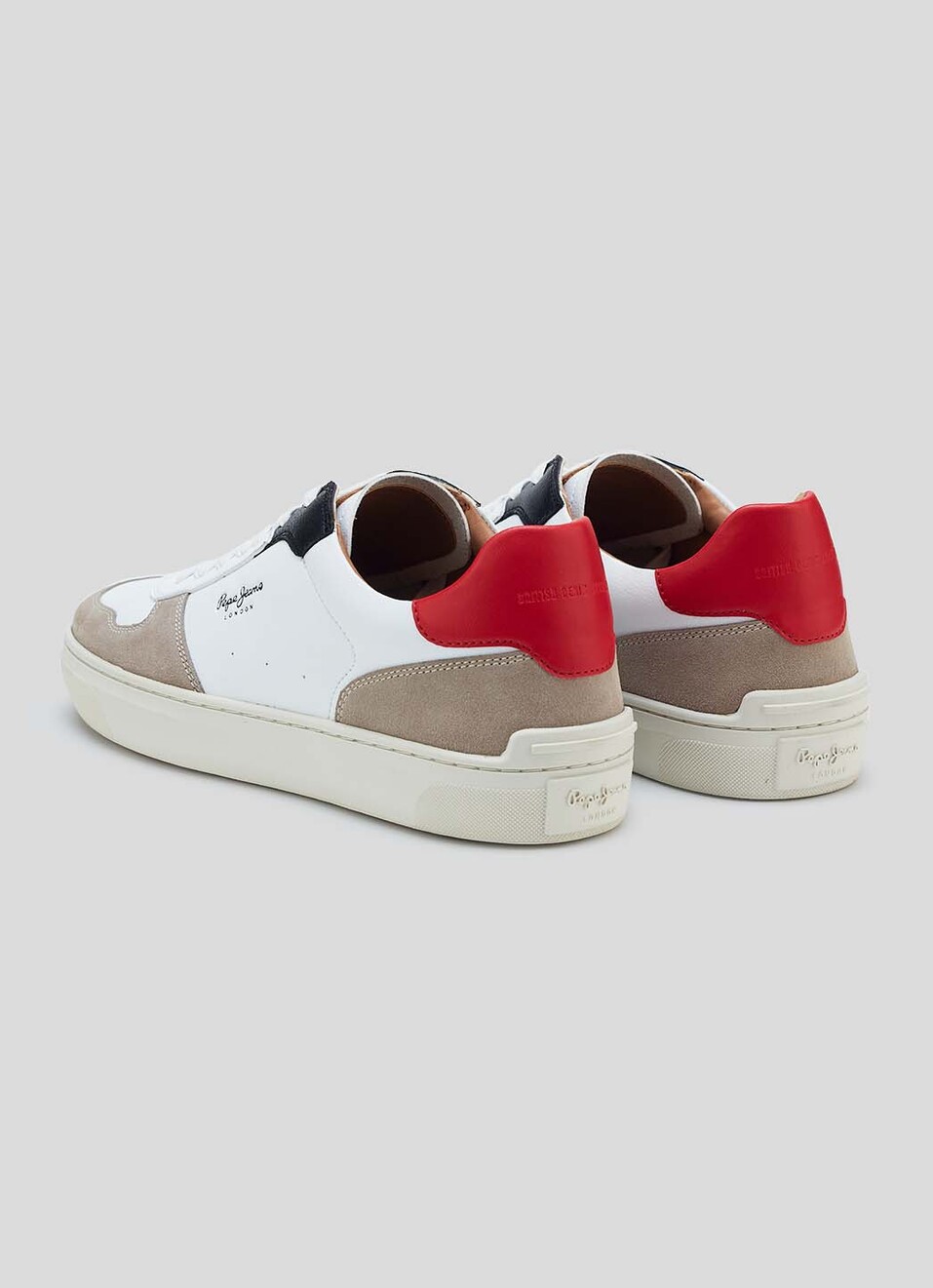 Men Red Colorblock Pu Suede Lace Up Sneakers, , large image number 3