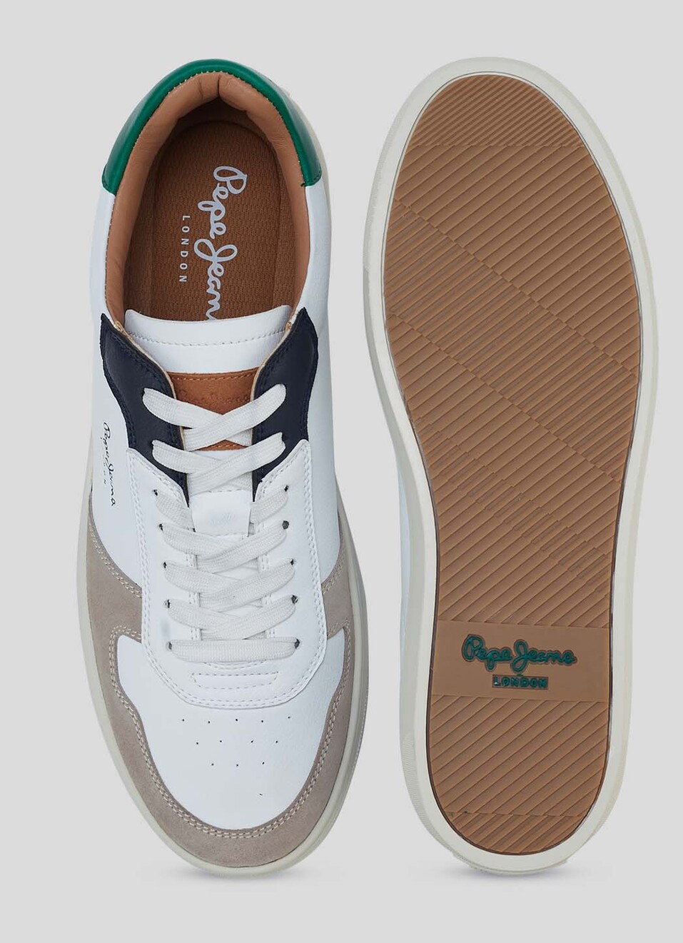 Men Green Colorblock Pu Suede Lace Up Sneakers, , large image number 4