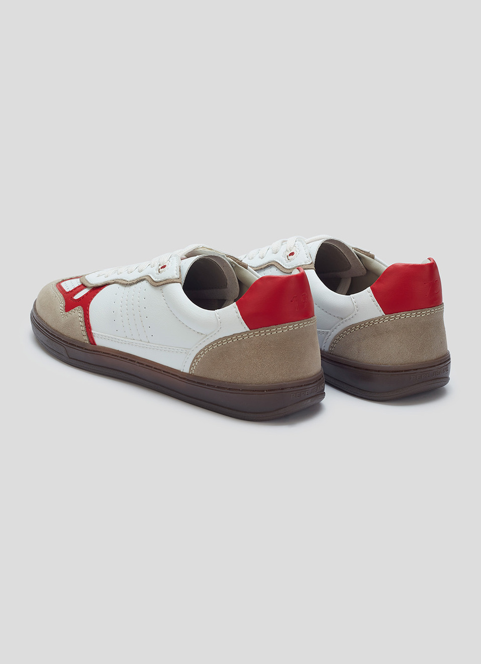 Men Red Colorblock Lace Up Sneakers, , large image number 3