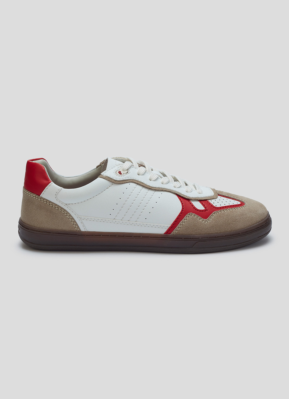 Men Red Colorblock Lace Up Sneakers, , large image number 5