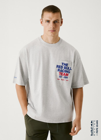 Red Bull Racing X Pepe Jeans Pocket Print Oversized Tee
