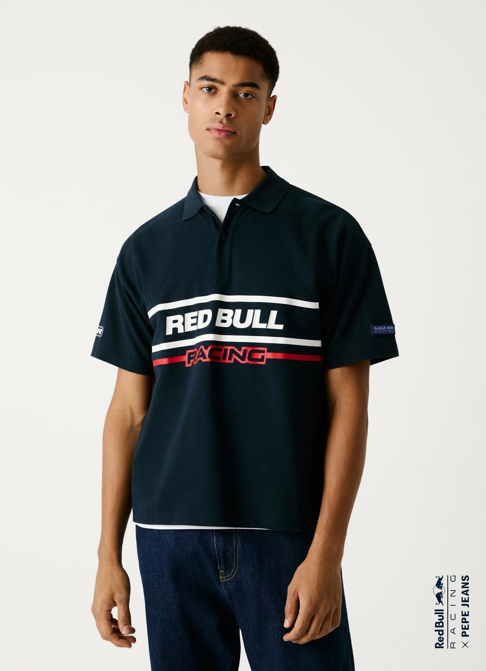 Red Bull Racing X Pepe Jeans Moto Panel Logo Oversized Polo, , large image number 0