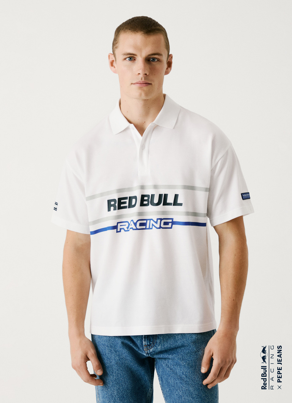 Red Bull Racing X Pepe Jeans Moto Panel Logo Oversized Polo, , large image number 0