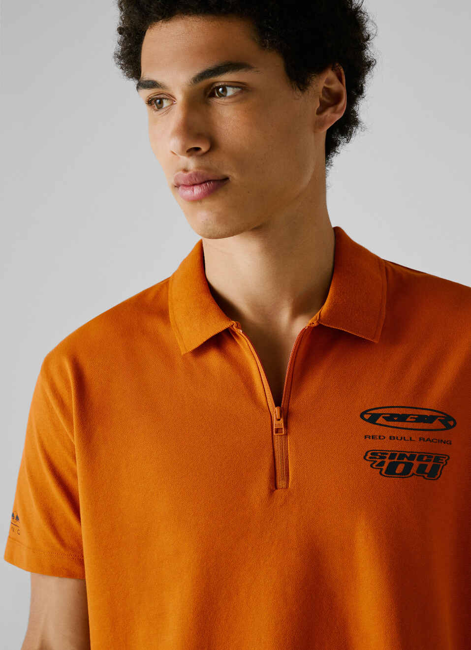 Red Bull Racing X Pepe Jeans Orange Half Zip Pique Polo, , large image number 4