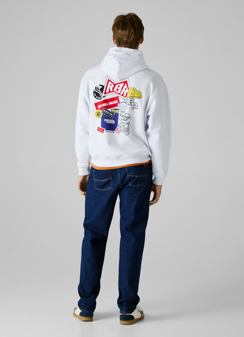 Red Bull Racing X Pepe Jeans White Loose Fit Hoodie, , large image number 3